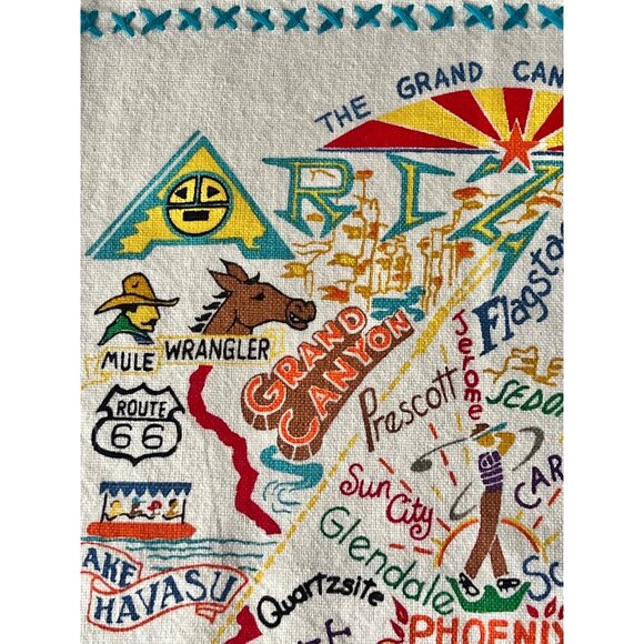 Catstudio Arizona Dish Towels Set of 2 Cotton AZ Map Design 29x21 New Gift - Picture 10 of 14
